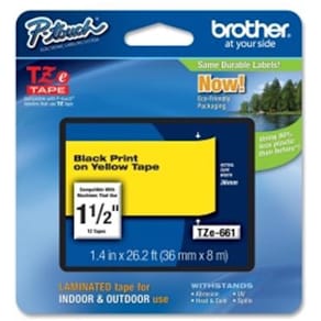 Märkband Brother TZe661, svart/gul, 36mm