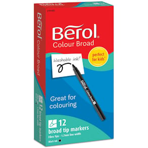 Fiberpenna BEROL Broad svart 12/fp