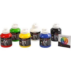 Akrylfärg blank 500ml mix 6/fp