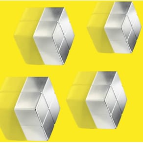 Magnete Sigel Neodym Cube, 4 Stück, silber
