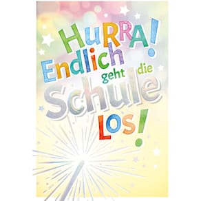 Grußkarte Schulanfang, bunt, mit Umschlag