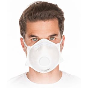 Åndedrætsmaske FFP2 med ventil, hvid non-woven, 10 stk
