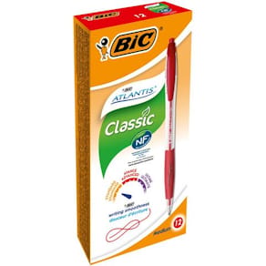 Bläckkulpenna BIC Atlantis Medium Röd, 1.0mm, 12st
