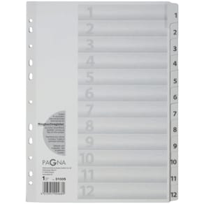 Ordnerregister PAGNA, 1-12, weiß