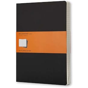 Notesbog Moleskine Cahier, linjeret, sort, 3 stk