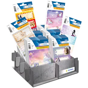 Buchschild HERMA VARIO, sortierte Motive, 2 Blatt, Display