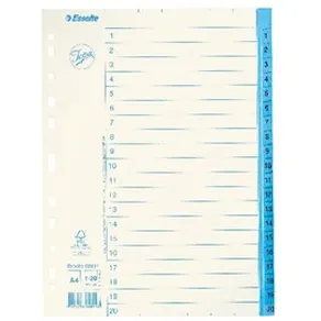 Pärmregister JOPA Papper A4 1-20, blå flik, 10st