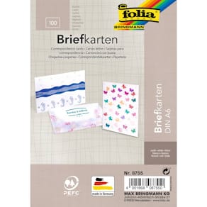 Briefkarte Folia, A6, 100 Stück, weiß