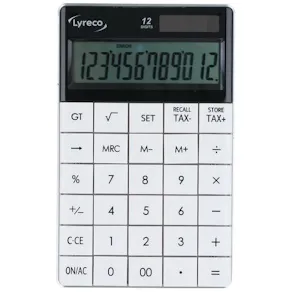 Bordsräknare LYRECO 1589 12 siffror vit