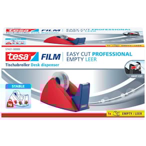 Tischabroller tesa Easy Cut, rot/blau, 19 mm x 33 m