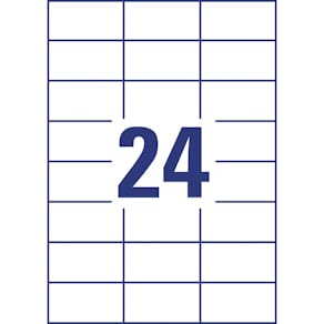 Folienetiketten Avery Zweckform wetterfest, 70 x 37 mm, weiß, 20 