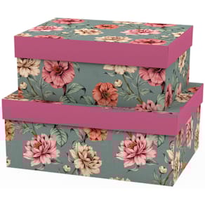 Geschenkkarton Rössler Valentina, 2er Set, berry, rechteckig