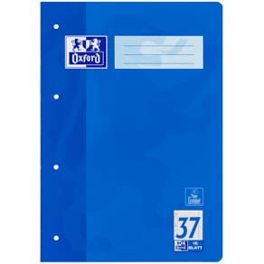 Heft Oxford A4, 16 Blatt, Lineatur 37, liniert, bunt
