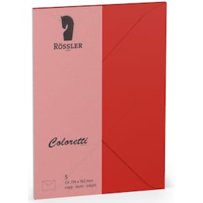 Briefhülle Rössler Coloretti, C6, 5 Stück, klatschmohn
