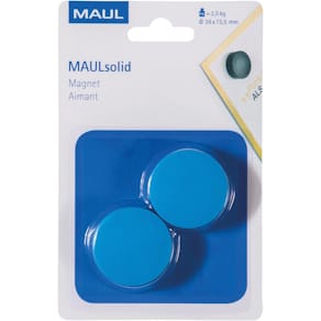 Magneet MAUL Solid, 38 mm, trekkracht 2,5 kg, blister 2 stuks, Bl