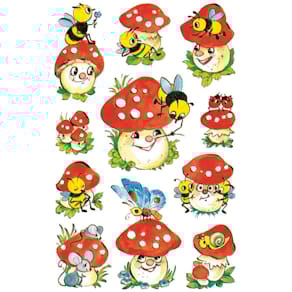 Schmucketikett Avery Zweckform Creative, Fliegenpilz, bunt, 33 Et