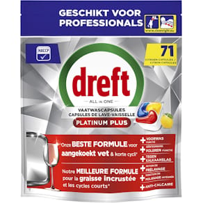 Vaatwastabletten Dreft Pro Platinum Plus, Lemon, pak van 71