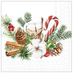 Serviette AMBIENTE Weihnachtsarrangement, 33x33cm, bunt, 20 Stück