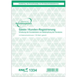 Registrierungsblock RNK, A5 Gäste-/Kunden-Registrierung