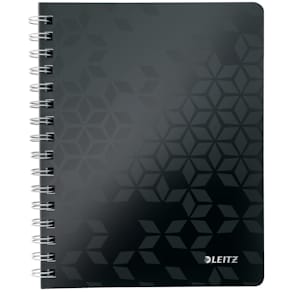 Collegeblock Leitz WOW, A5, kariert, 80 Blatt, schwarz