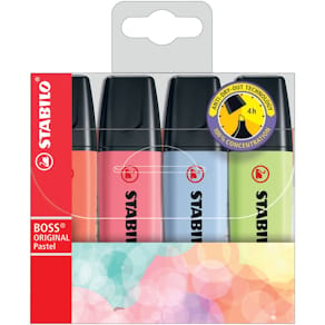 Textmarker STABILO BOSS ORIGINAL Pastel, 4 St., Pastell
