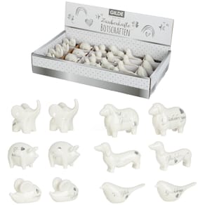 Glücksbringer GILDE Porzellan, weiß, 6-fach sortiert, im Display