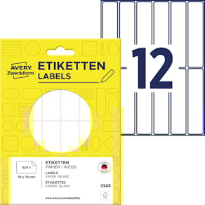 Etiketten Avery Zweckform, 76 x 19 mm, 324 St., weiß