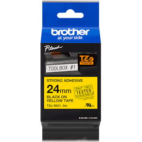 Tape BROTHER TZe-S651 24mm svart/gul