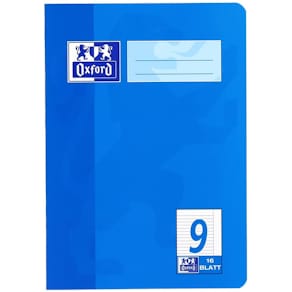Schulheft Oxford A5, 16 Blatt, Lineatur 9, Optik Paper, bunt