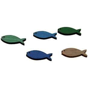 Streufigur Fisch, 12 Stück, 2,5 cm, Holz