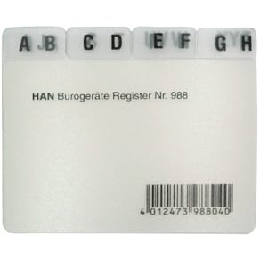 Leitregister HAN A-Z, A8 quer, transluzent-klar