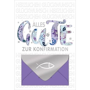 Glückwunschkarte Noname Konfirmation, Geldscheinmotiv, inkl. Ums.