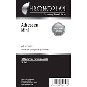 Adressblätter CHRONOPLAN Mini, 16 BL, 79 x 125 mm