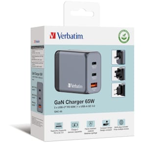 Wandladegerät Verbatim, 1x USB-A/2x USB-C