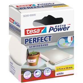 Textieltape Tesa extra Power Perfect, 38 mm x 2,75 m, wit