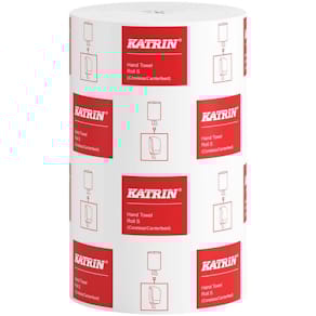 Aftørringsrulle Katrin S, 1-lags hvid 205mm x 116m, 12 rl