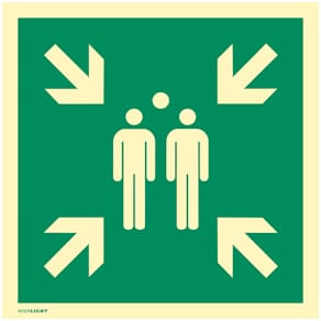 Hinweisschild MOEDEL Sammelstelle Alu ISO7010, 30 x 30 cm