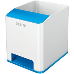Stifteköcher Leitz WOW Sound Duo Colour, weiß/blau, 4 Fächer
