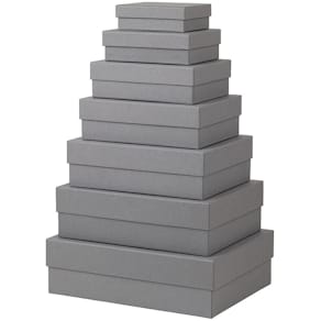 Geschenkkarton Rössler, dark grey, 140x190x60 mm