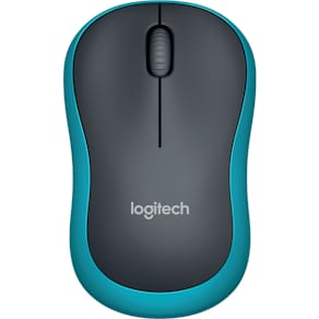 Maus Logitech M185 Wireless, optisch, schwarz/blau