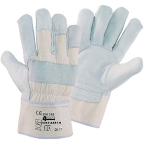 Arbeitshandschuh Gr. 9, natur/grau, Rindnarbenleder