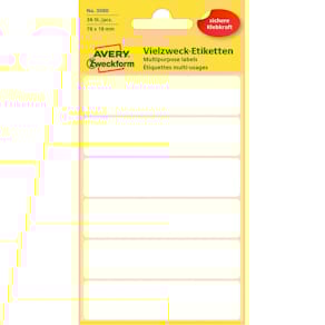 Etiketten Avery Zweckform, 76 x 19 mm, 36 St., weiß