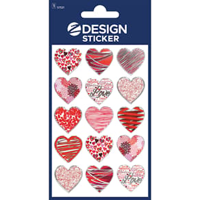 Schmucketikett Avery Zweckform Herzen, rot/pink