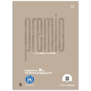 Collegeblock Staufen Premio, A4, 80 Blatt, blanko