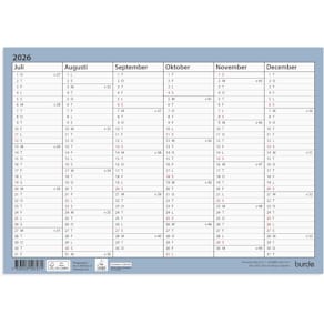 Burde Väggkalender Väggblad A4 26/27