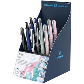Füllhalter Schneider Ray, sortiert, Display, tiefblau, 15 Stück