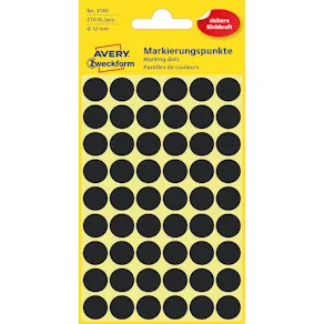 Färgkodningsprick AVERY Ø12mm sva 270/fp