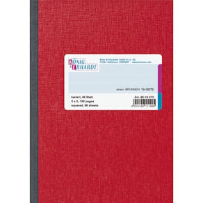 Geschäftsbuch KÖNIG & EBHARDT, A6, 96 Blatt, kariert, rot