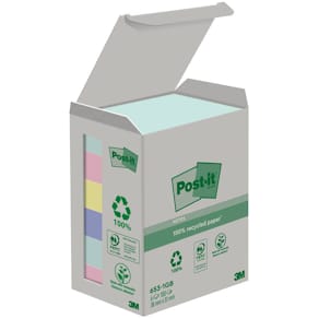 Haftnotizblock Post-it Recycling Notes Mini Tower Pastel Rainbow,