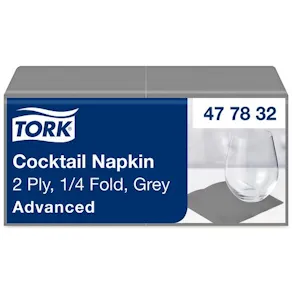 Servett TORK Cocktail 2-lags grå 200/fp